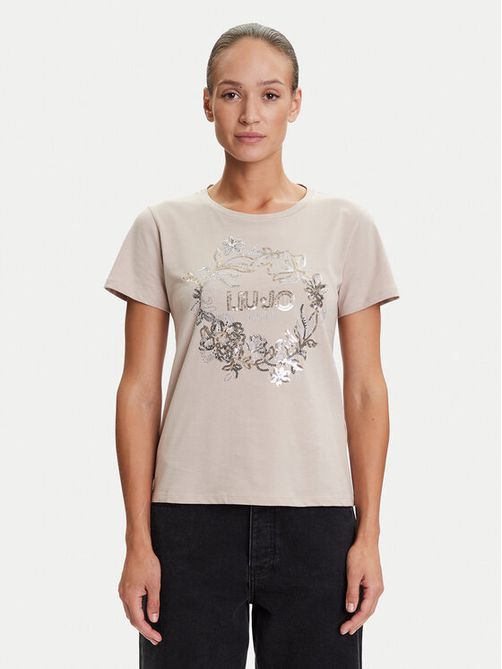 Liu Jo Sport Liu Jo Sport Camiseta TF5162 JS923 Beis Regular Fit