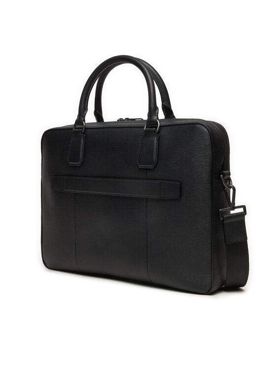 Tommy Hilfiger Чанта за лаптоп Tommy Hilfiger Business Leather Computer Bag AM0AM12489 Черен