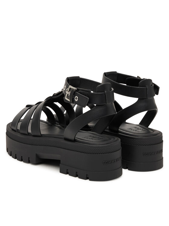 Tommy Jeans Sandale Tommy Jeans Tjw Fisherman Leather Max Sandal EN0EN02943 Negru