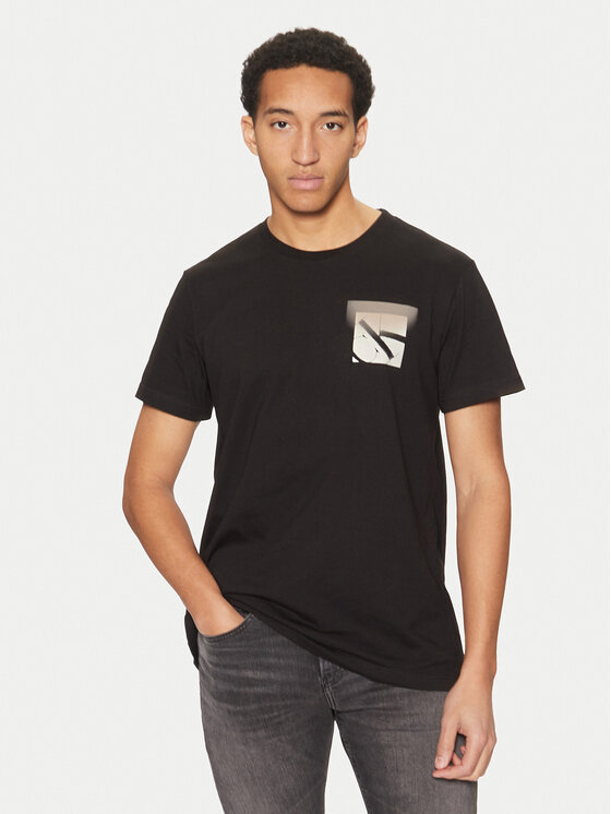 Calvin Klein Jeans Calvin Klein Jeans Marškinėliai Soft Box Monogram J30J327092 Juoda Regular Fit