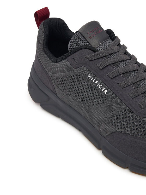 Tommy Hilfiger Sneakersy Tommy Hilfiger Light Knitted Hilfiger Runner FM0FM06010 Šedá
