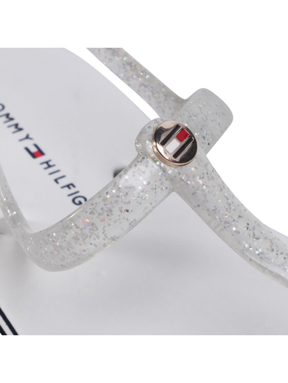 Tommy Hilfiger Sandales Tommy Hilfiger Irredescent Flat Beach Sandal FW0FW04796 Balts