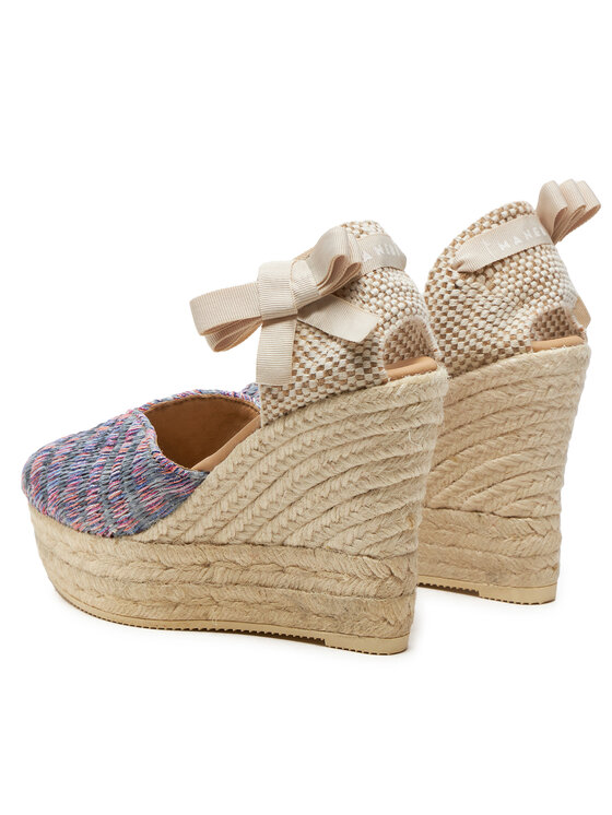Manebi Espadrile Manebi Acapulco Heart-Shaped Wedge Espadrilles G 0.6 WH Roza