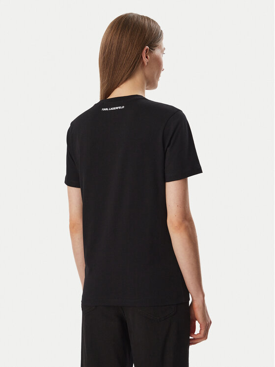 KARL LAGERFELD KARL LAGERFELD Camiseta Apres B4W17039 Negro Regular Fit