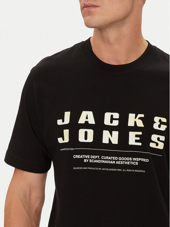 Jack & Jones Jack & Jones Majica Recharge 12274716 Črna Relaxed Fit