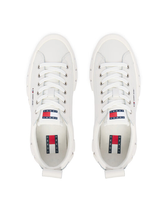 Tommy Jeans Сникърси Tommy Jeans Tjw Vulc Flatform Leather EN0EN03008 Бял