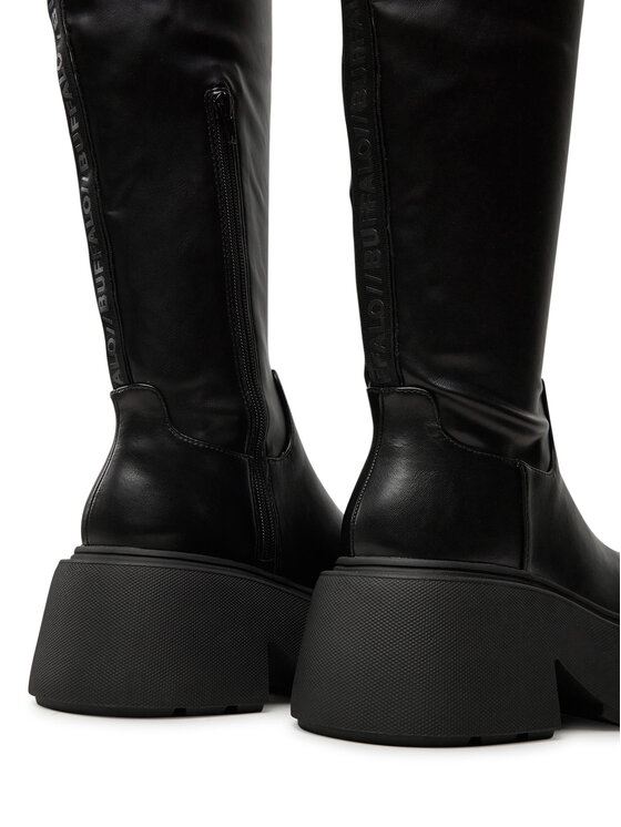 Buffalo Botas altas Buffalo Vicious Stretch Overknee 1223076 Negro