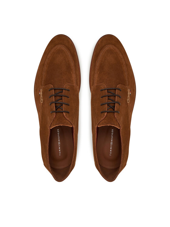 Tommy Hilfiger Обувки Tommy Hilfiger Hilfiger Thunit Suede M Toe Shoe FM0FM05468 Кафяв