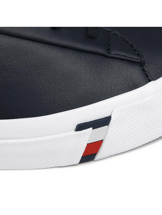 Tommy Hilfiger Snīkeri Tommy Hilfiger Corporate Leather Sneaker FM0FM02983 Tumši zils
