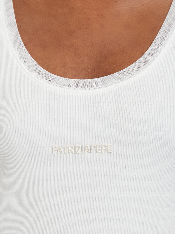 Patrizia Pepe Patrizia Pepe Top 2M4523/J407-W146 Blanco Slim Fit