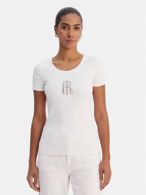 Fracomina Fracomina Camiseta FP26ST3001J42701 Blanco Slim Fit