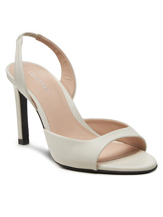 Calvin Klein Сандали Calvin Klein Heel D'Orsay Sandal 90 Lth HW0HW02124 Екрю
