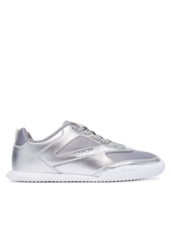 Calvin Klein Laisvalaikio batai Calvin Klein Low Pro Run Lace Stripe Met Lth HW0HW03272 Sidabrinė