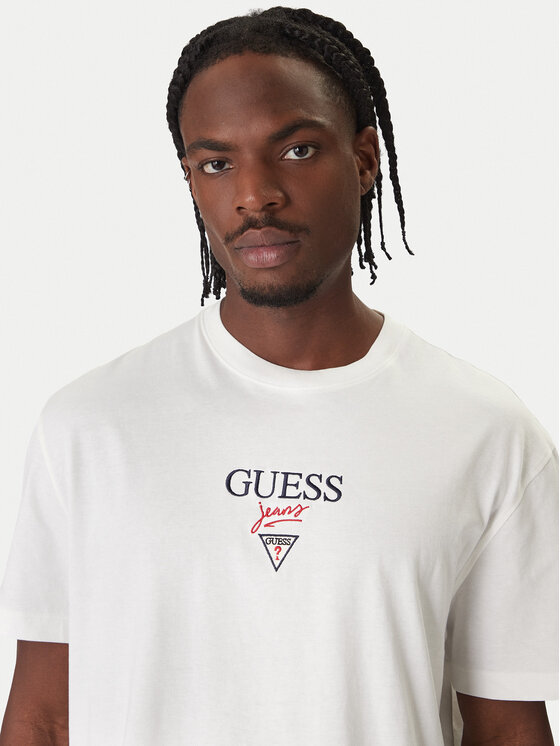 Guess Jeans Guess Jeans Футболка M6RI45 K8HM0 Білий Oversize