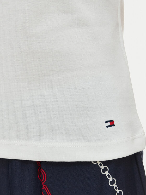 Tommy Hilfiger Tommy Hilfiger Top WW0WW49251 Écru Slim Fit
