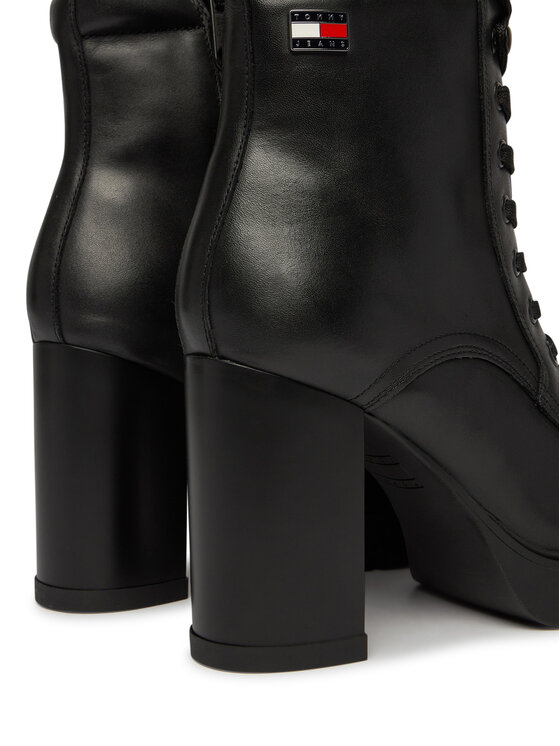 Tommy Jeans Botki Tommy Jeans Tjw Lace Up High Heel Boots EN0EN03109 Czarny