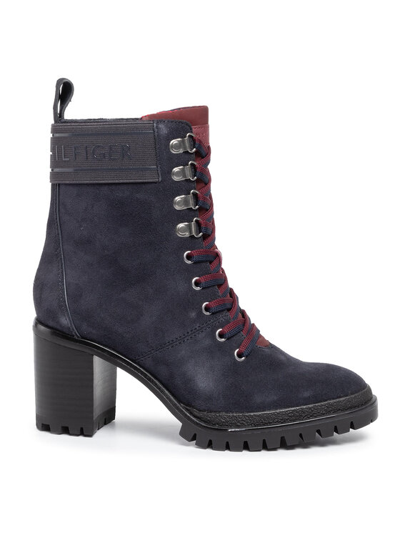 Tommy Hilfiger Botines planos Tommy Hilfiger Sporty Qutdoor Mid Heel Lace Up FW0FW04341 Azul marino