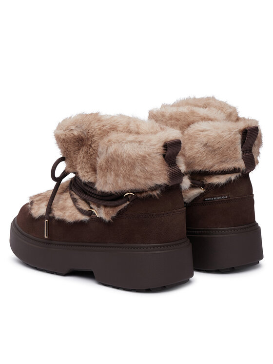 Tommy Hilfiger Stivali da neve Tommy Hilfiger Fur Suede Lace-Up Snow Boot FW0FW09545 Marrone