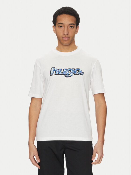 HUGO HUGO Majica Nugibol 50542932 Bela Regular Fit