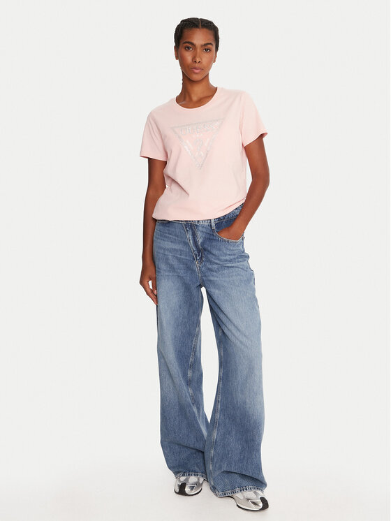 Guess Guess Camiseta W5BI18 I3Z14 Rosa Regular Fit