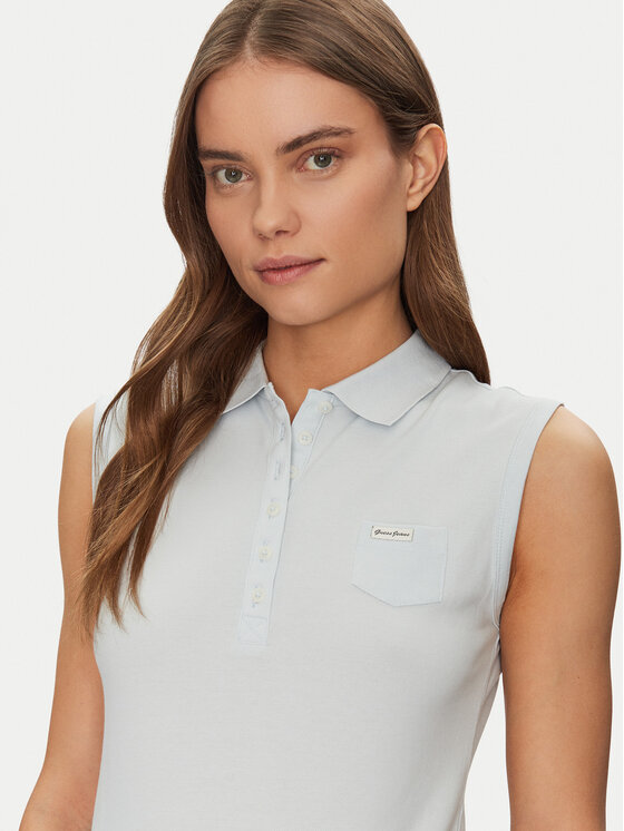Guess Jeans Guess Jeans Поло W5GP24 KCYR1 Голубий Regular Fit