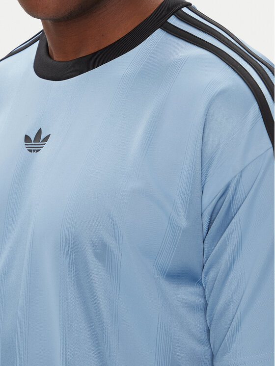 adidas adidas Marškinėliai adicolor Jacquard JW5879 Žydra Loose Fit