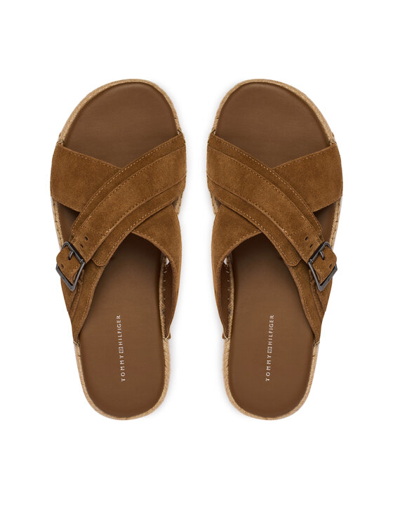Tommy Hilfiger Espadrilky Tommy Hilfiger Buckle Flexible Sandals FM0FM05772 Hnědá