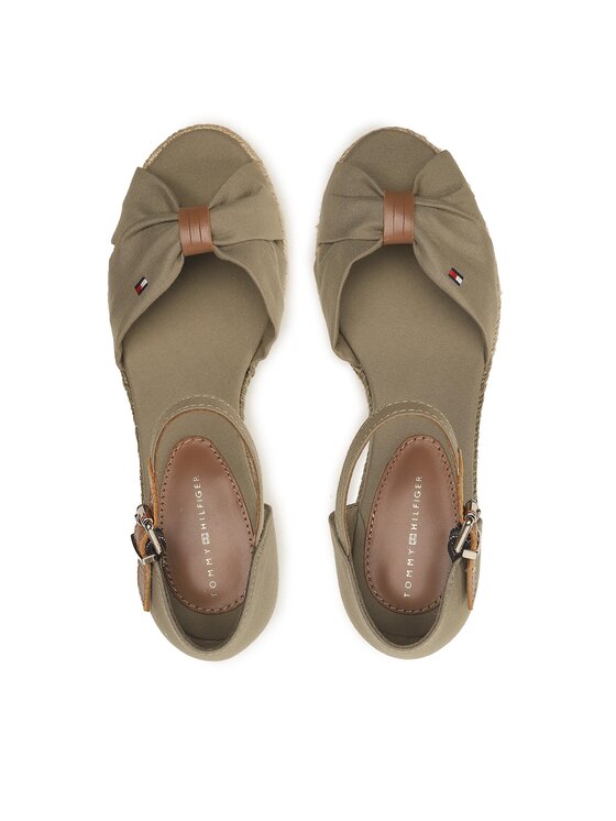 Tommy Hilfiger Espadrile Tommy Hilfiger Basic Open Toe Mid Wedge FW0FW04785 Verde