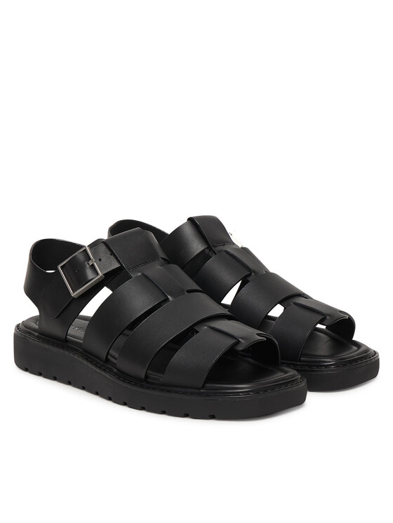 Calvin Klein Сандали Calvin Klein Sq Molded Sndl Fisher Lth HW0HW02870 Черен