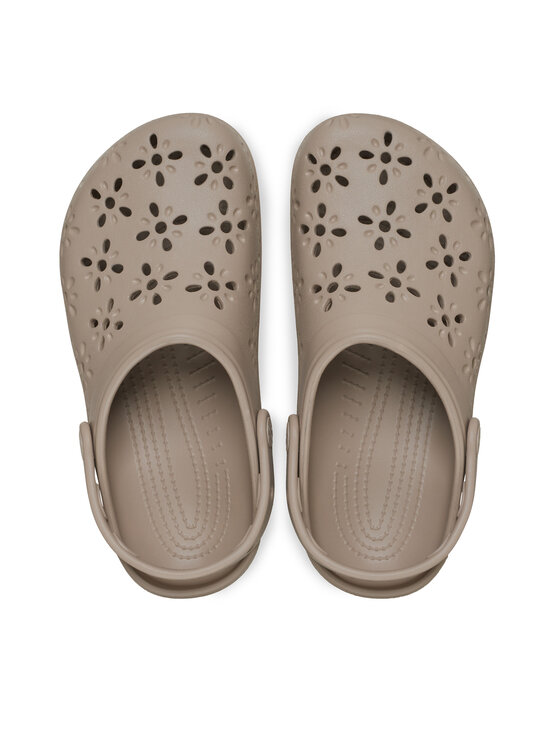 Crocs Šlepetės Crocs Classic Floral Cut Out Clog 210927 Ruda