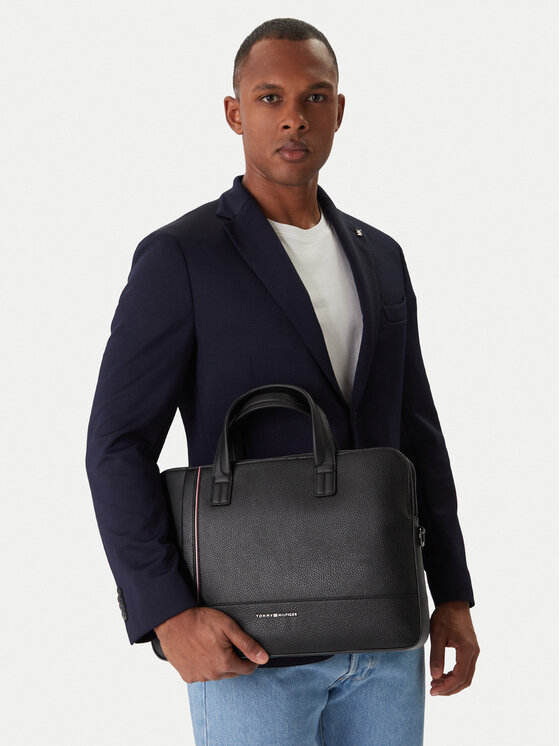 Tommy Hilfiger Geantă pentru laptop Tommy Hilfiger Th Central Slim Computer Bag AM0AM13631 Negru