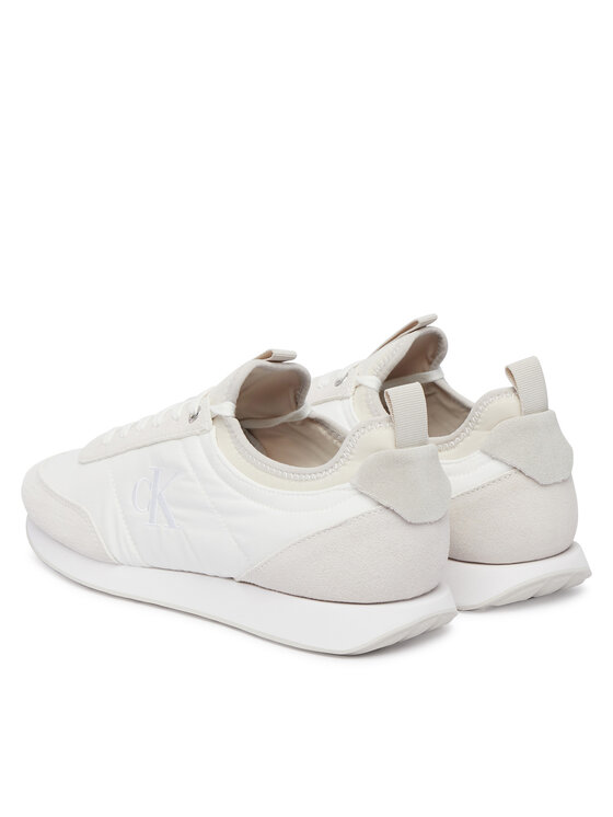 Calvin Klein Sneakers Calvin Klein Retro Runner Sock Laceup Mix YM0YM01414 Bianco