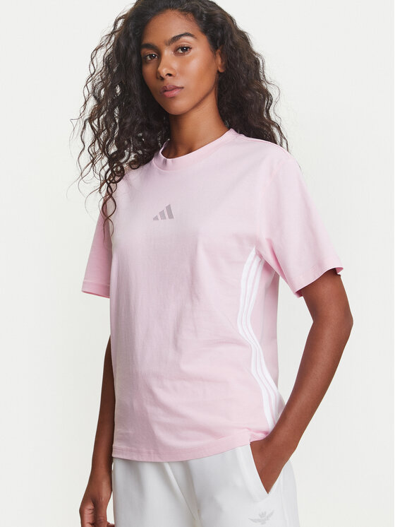 adidas adidas Majica Essentials 3-Stripes JE1226 Roza Regular Fit