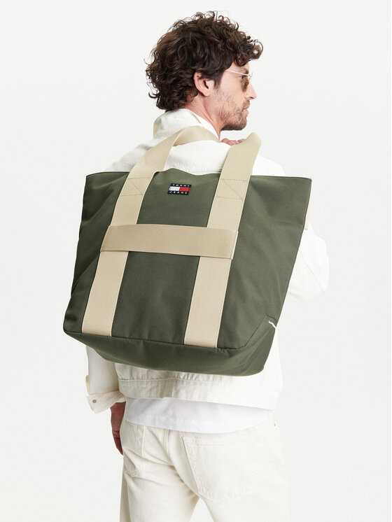 Tommy Jeans Torbica Tommy Jeans Retro Cool Tote AM0AM13278 Khaki
