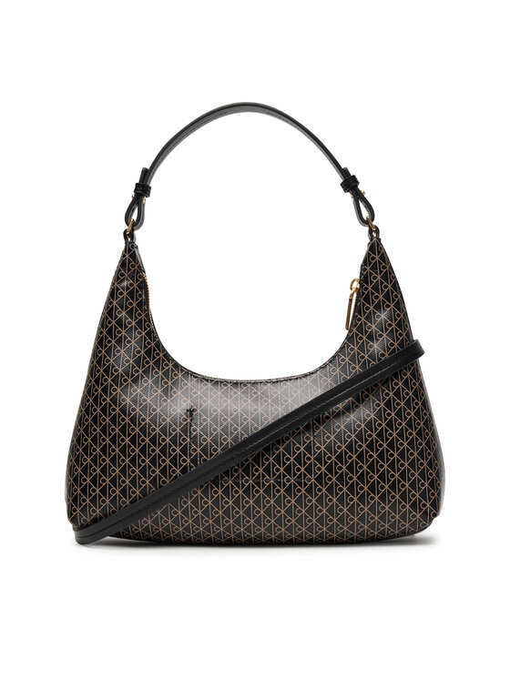 Calvin Klein Ročna torba Calvin Klein Emblem Aop Conv Shoulder Bag LV04F3298G Črna