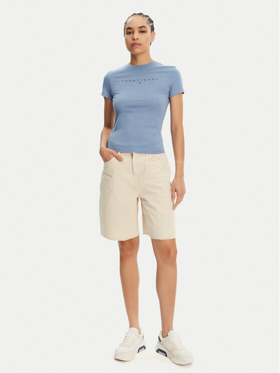 Tommy Jeans Tommy Jeans T-shirt Tonal Linear DW0DW20315 Plava Slim Fit