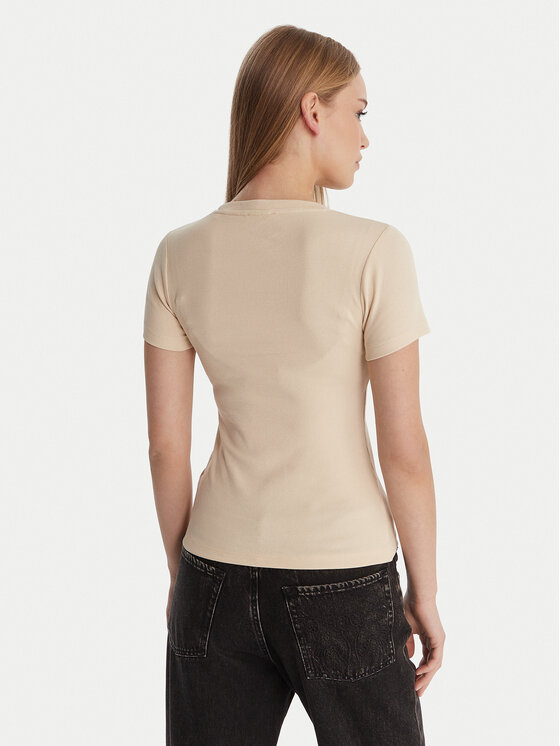 Guess Jeans Guess Jeans Camiseta W6RP21 KA0H1 Beis Slim Fit