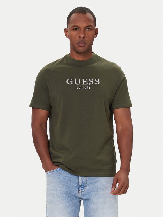 Guess Guess Marškinėliai M5BI09 K8FQ4 Žalia Regular Fit