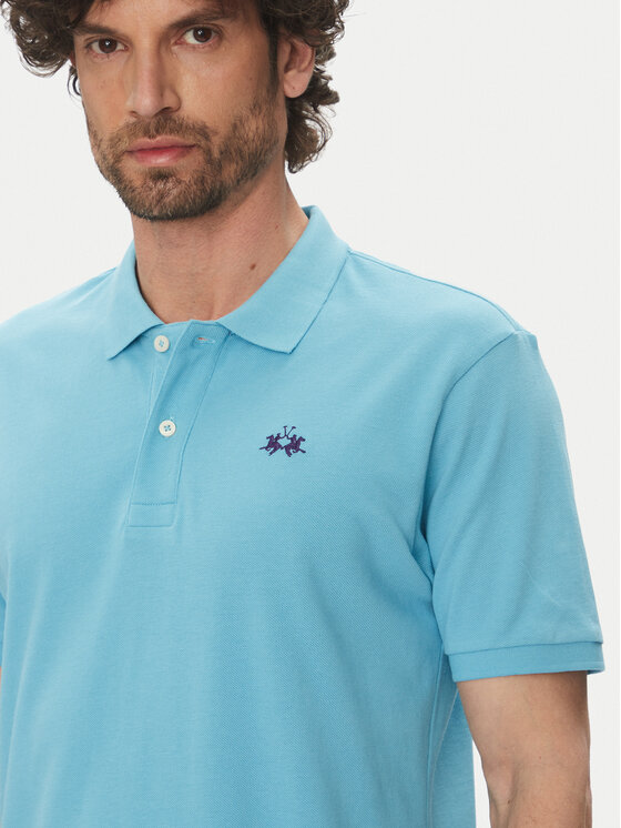 La Martina La Martina Поло Tex BPMP01 PK031 Блакитний Regular Fit