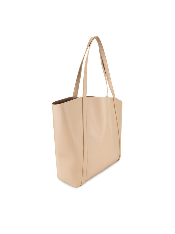 Torebka shopper ustawiona pod kątem, widok z przodu i góry.