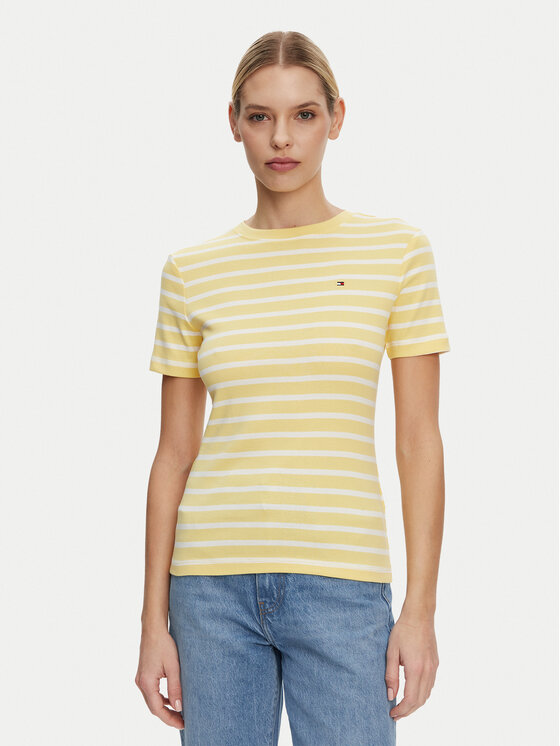 Tommy Hilfiger Tommy Hilfiger Póló New Cody WW0WW40587 Sárga Slim Fit