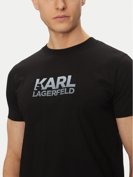 KARL LAGERFELD KARL LAGERFELD Marškinėliai 755064 552241 Juoda Regular Fit