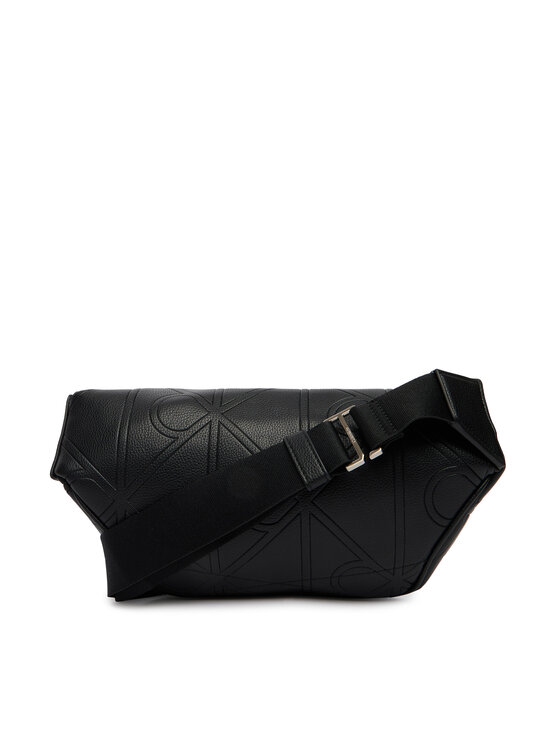 Calvin Klein Ledvinka Calvin Klein Emblem Aop Emboss Waistbag LV04D3332G Černá