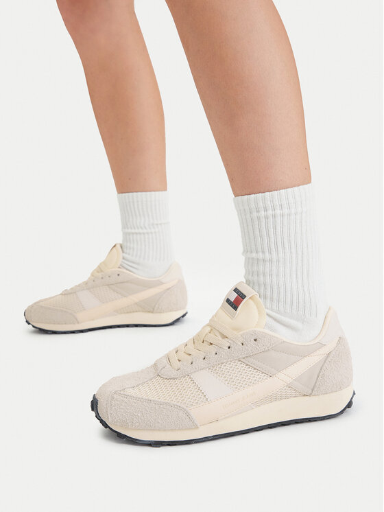 Tommy Jeans Sneakersy Tommy Jeans Tjw Retro Runner Archive EN0EN03013 Écru