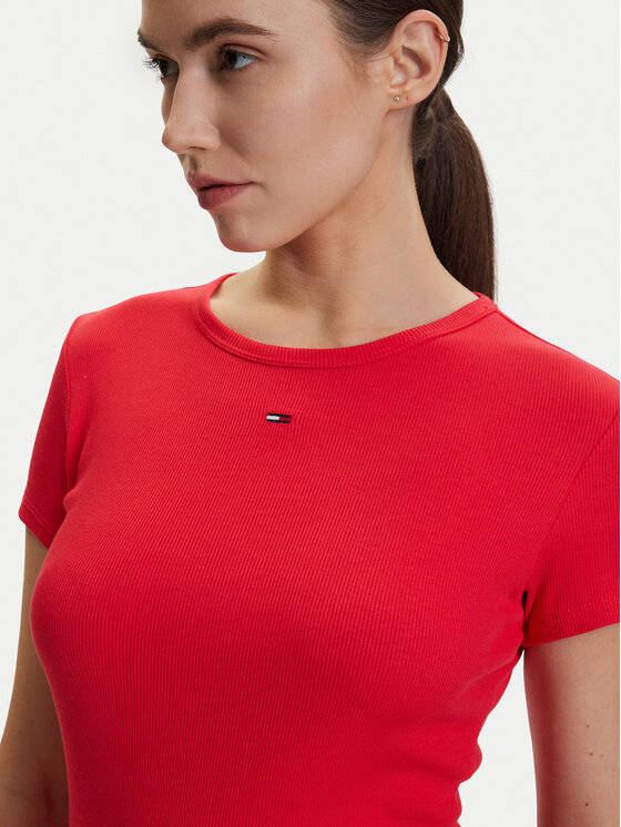 Tommy Hilfiger Tommy Hilfiger Camiseta DW0DW17383 Rojo Slim Fit