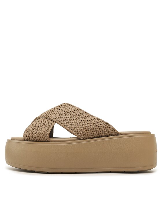Calvin Klein Чехли Calvin Klein Bubble Slide-Woven HW0HW01468 Кафяв