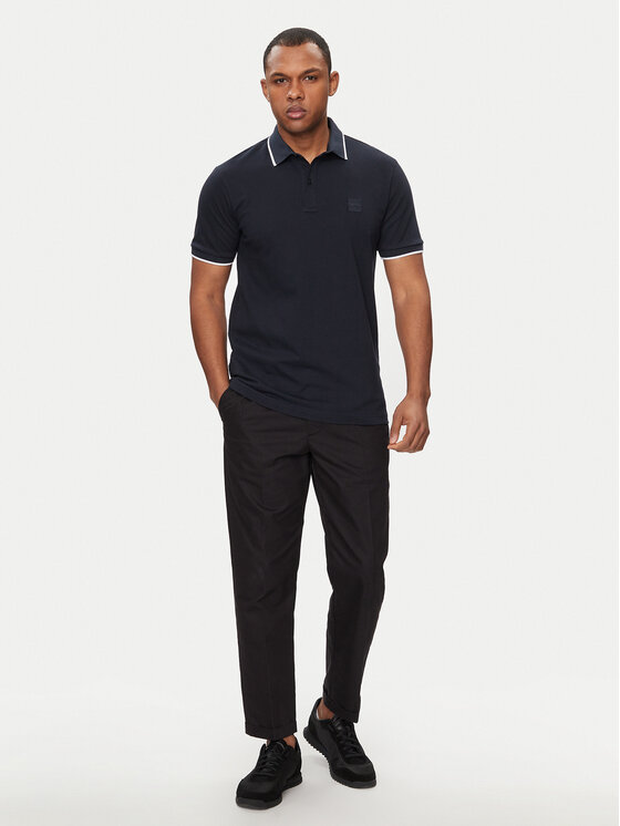 BOSS Boss Поло Passertip 50507699 Cиній Slim Fit