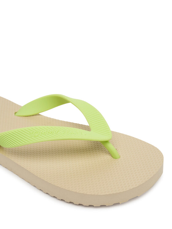 Tommy Jeans Čības uz pirksta Tommy Jeans Tjw Logo Summer Sandal EN0EN02979 Dzeltens