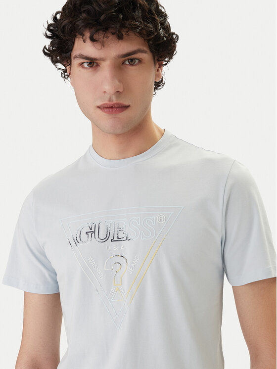 Guess Guess Camiseta M6GI11 K2992 Celeste Slim Fit