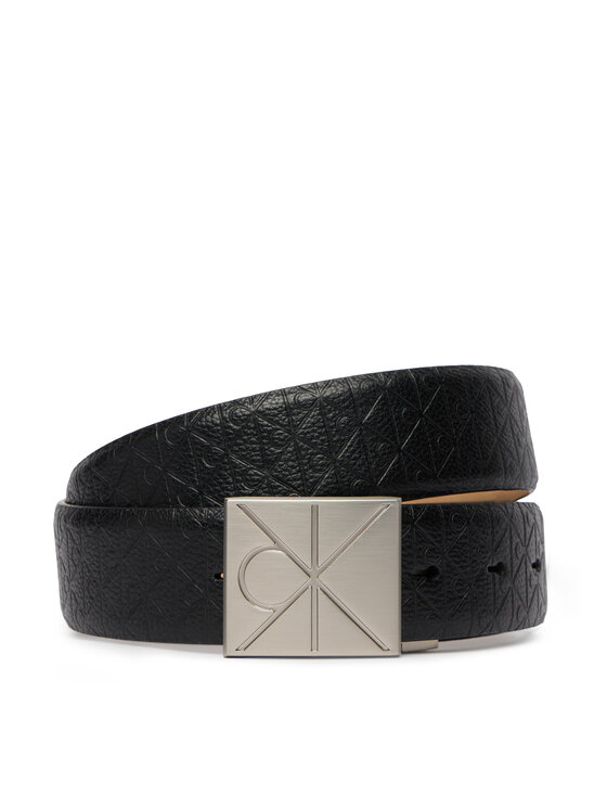 Calvin Klein Curea Calvin Klein Emblem Plaque W/ Aop 35Mm Adj LV04D7082G Negru